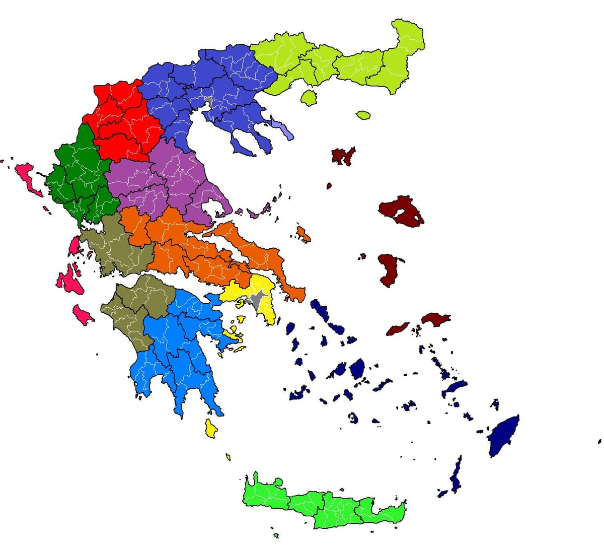 希腊市镇的地图