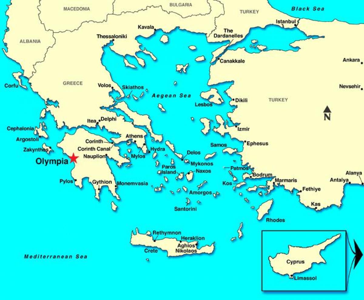 острова греции карта