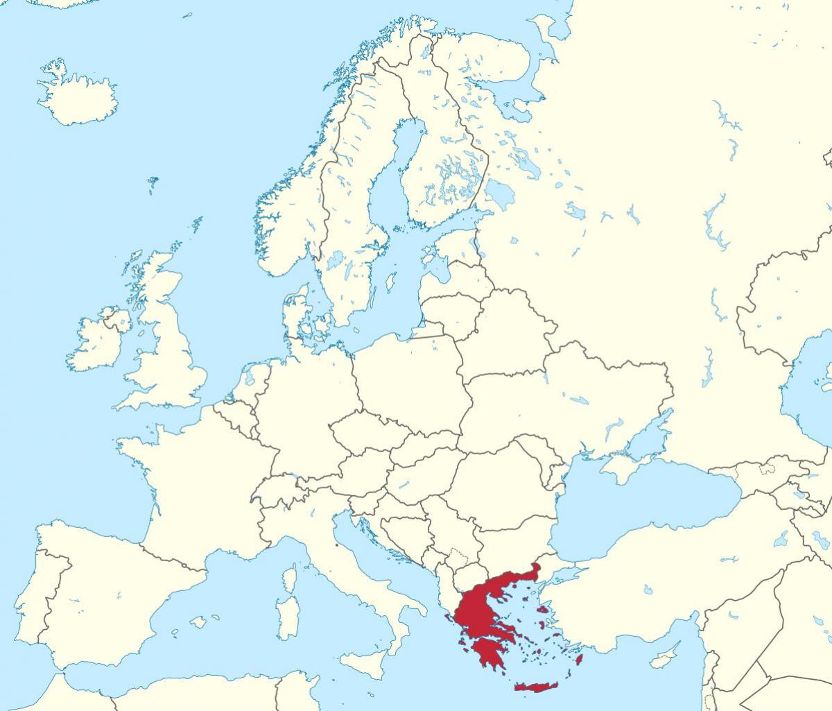 希腊在欧洲的地图