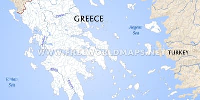 河流在希腊的地图