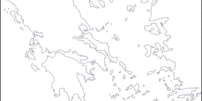 希腊空白的地图