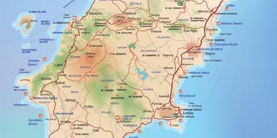 希腊罗得岛的地图