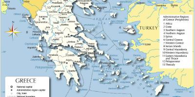 希腊地图和周边国家