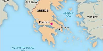 地图对希腊的特尔斐