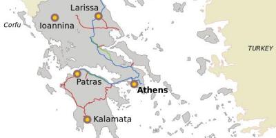 希腊的运输地图